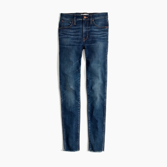Madewell 9" High Rise Skinny Jeans Raw Hem Edition Women's 24 Blue Paloma Wash - Picture 4 of 13